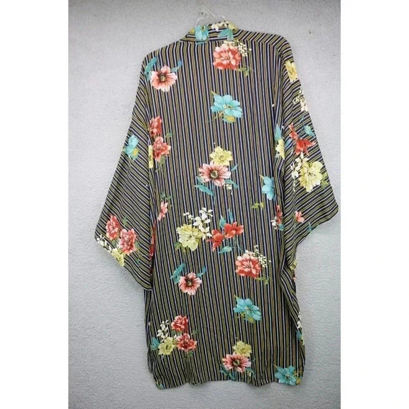 Umgee Kimono Open Front Duster-Floral-Size M/L-Sheer - Picture 6 of 7